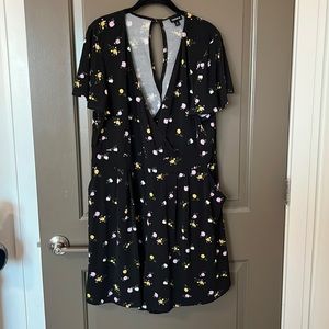 Torrid Black Floral Studio Knit Romper